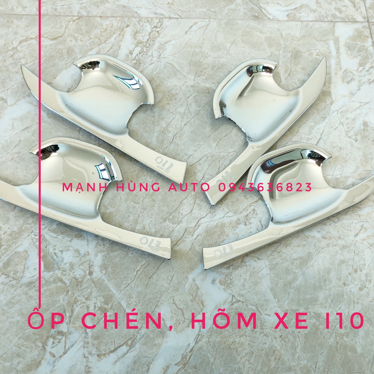 Ốp tay hõm cửa xe HUYNDAI I10 2021 - mạ Crom
