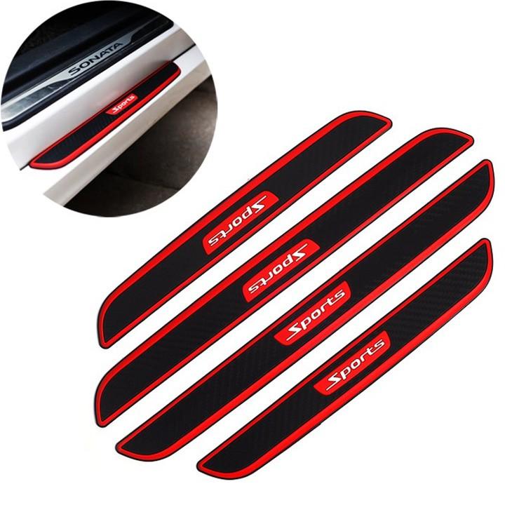 Bộ 04 miếng dán bảo vệ bậc bước chân cửa xe ô tô Sports