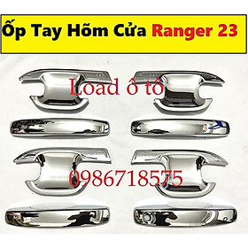 Ốp Tay Nắm, Hõm Cửa Mạ Crom Xe Ford Ranger 2023-2022 Mẫu Mới Nhựa ABS Mạ Crom Sáng Bóng
