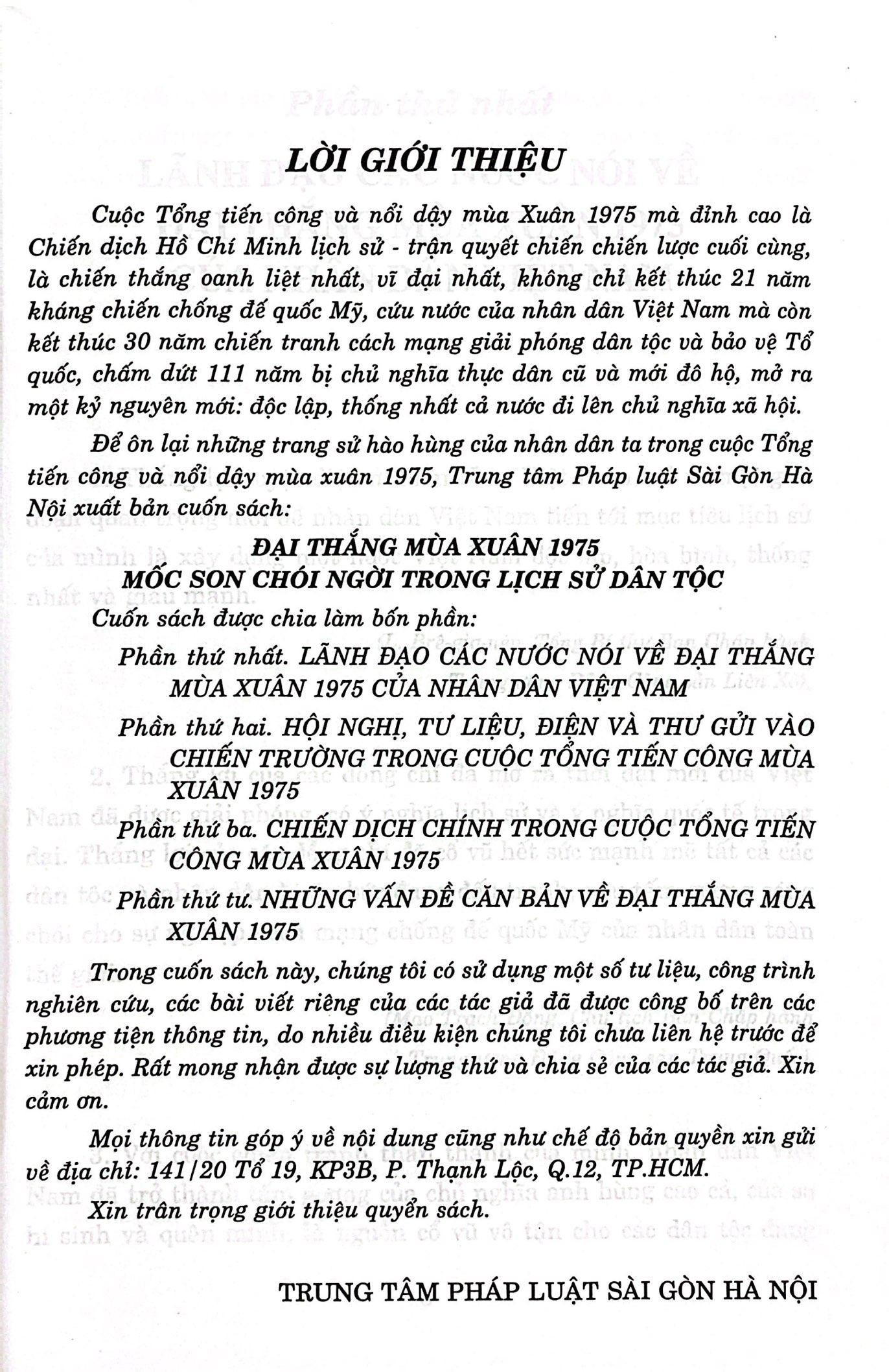 Sách - Đại Thắng Mùa Xuân 1975 - Mốc Son Chói Ngời Trong Lịch Sử Dân Tộc