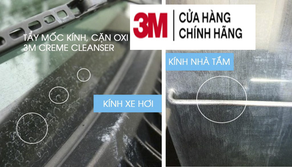 Kem Tẩy Ố, cặn Canxi, Mốc Kính Xe Hơi 3M- Tẩy sạch inox, thép, các vật dụng nhà tắm Creme Cleanser Limpiador EnCrema 946ml
