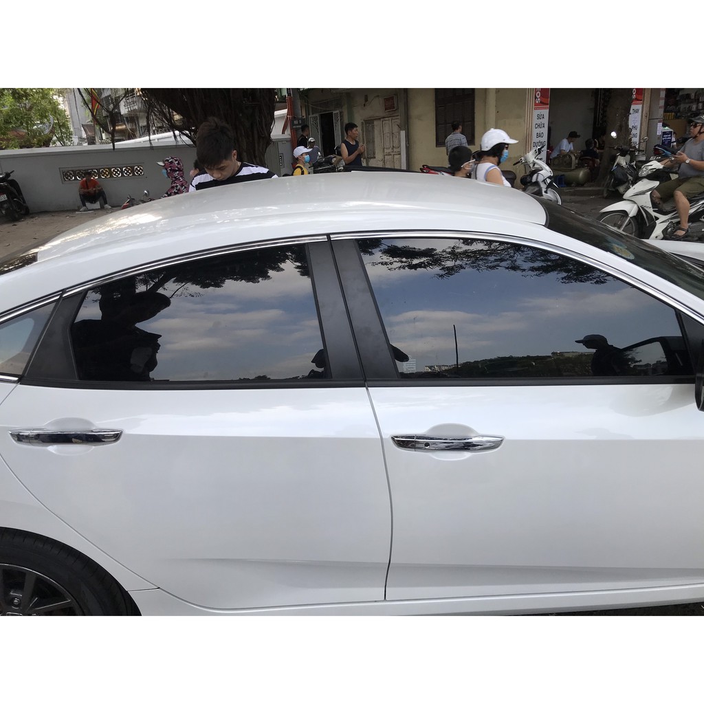 Nẹp viền chân kính, cong kính xe Honda Civic đời 2016 - 2021 Mẫu inox 304 cao cấp