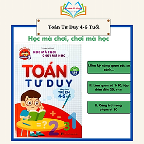 Sách Toán tư duy dành cho trẻ em 4-6 tuổi phiên bản mới 124 trang