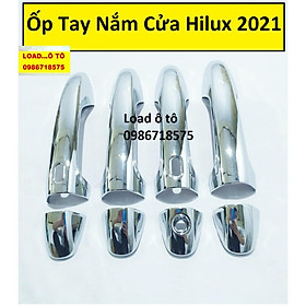 Ốp Tay Nắm Cửa Xe Toyota Hilux 2021-2022 Mạ Crom Sáng Bóng Màu Trắng