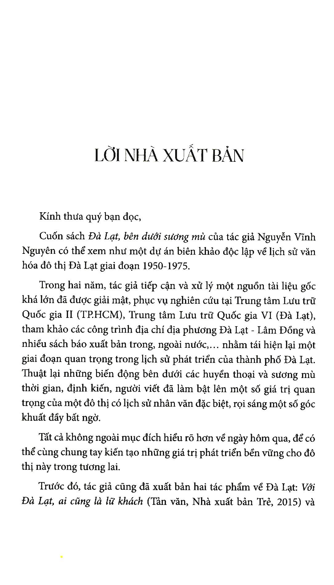 Đà Lạt Bên Dưới Sương Mù