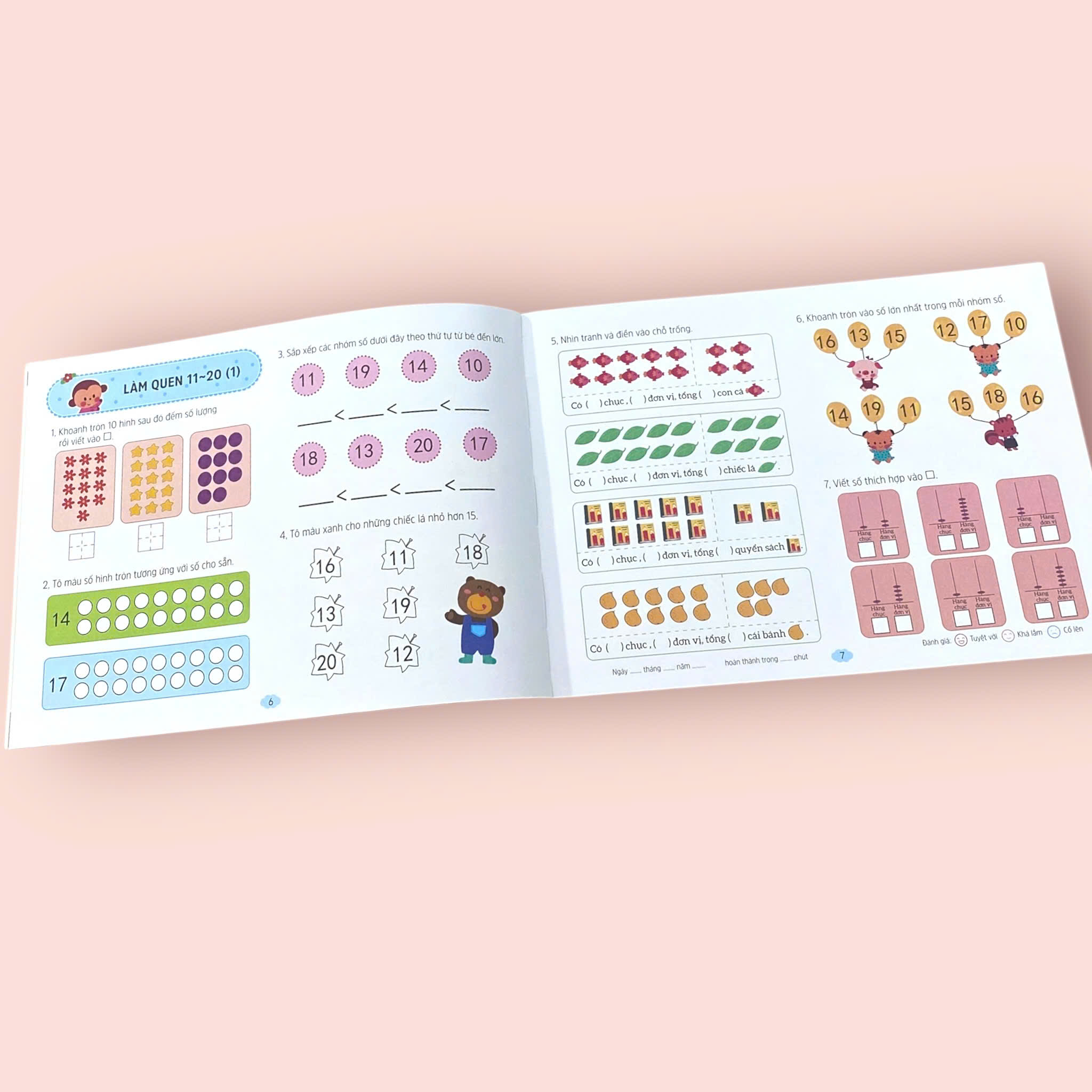 Sách cho bé - Toán Tiền Tiểu Học - Cộng Trừ Trong Phạm Vi 20 - Dành cho trẻ từ 4 tuổi