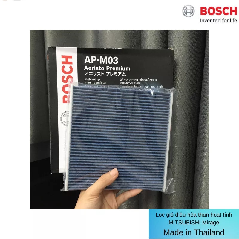 Lọc gió điều hòa than hoạt tính BOSCH AP-M03 Dòng Xe Ariesto Premium: MITSUBISHI Mirage, Xpander; HYUNDAI i10 (19 - )