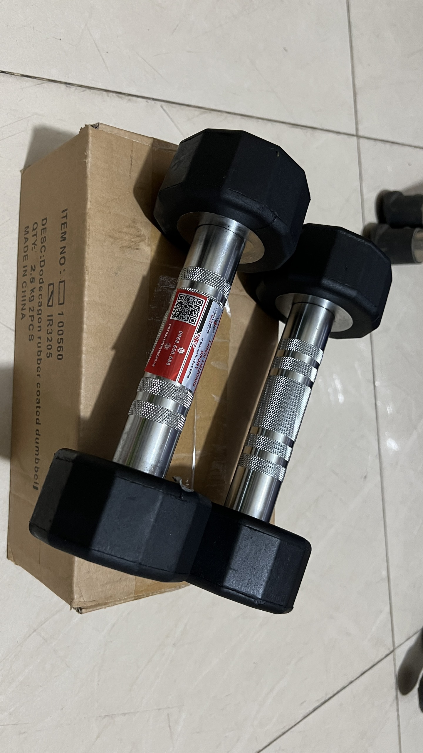Tạ tay bọc cao su Iron Grip 15KG 1 quả T THIEN TRUONG SPORT