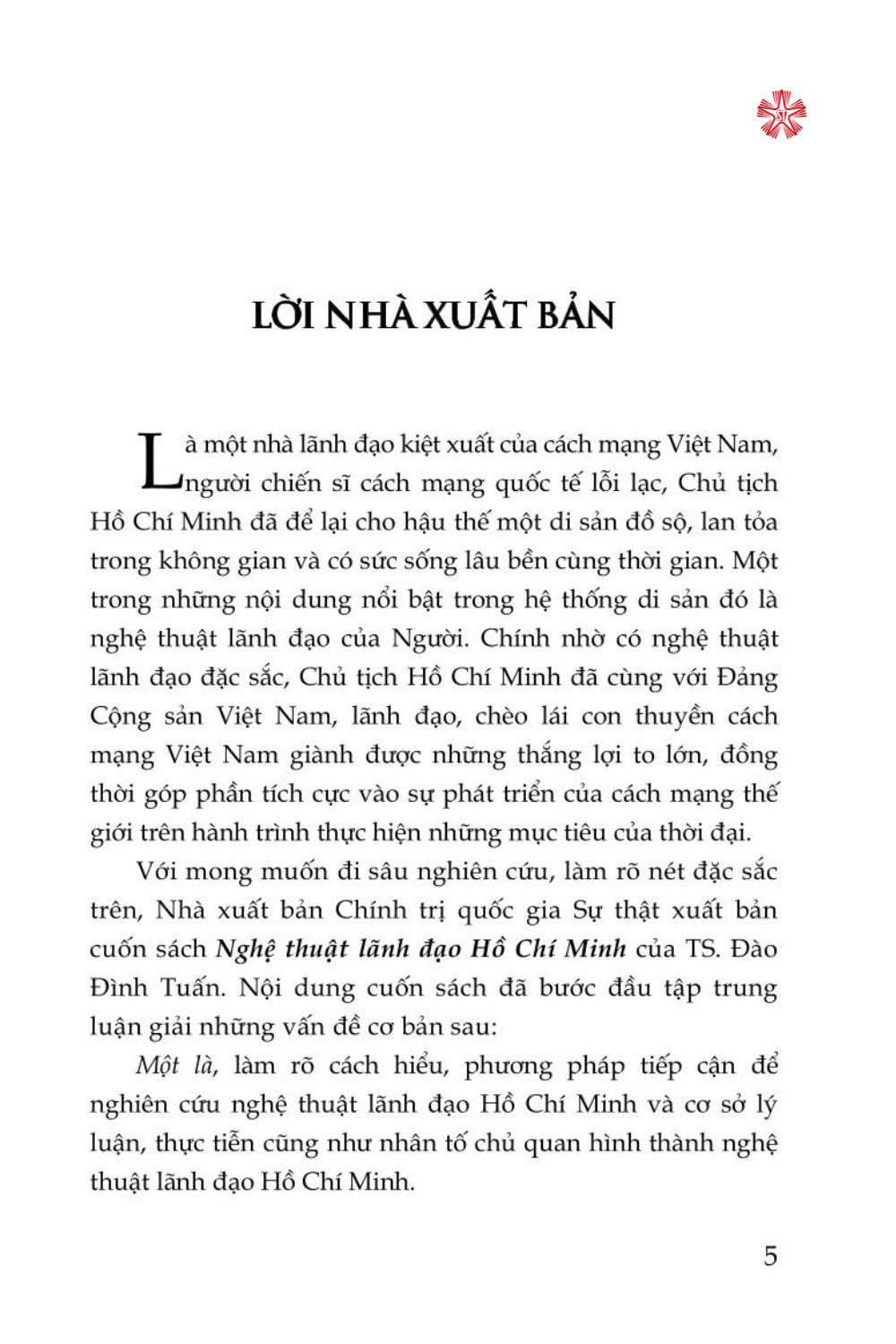 Nghệ thuật lãnh đạo Hồ Chí Minh ( bản in 2024)