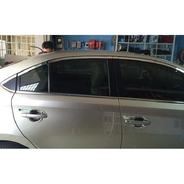 Bộ 4 nẹp chân kính xe Toyota Vios 2014-2018 ( mẫu Inox)