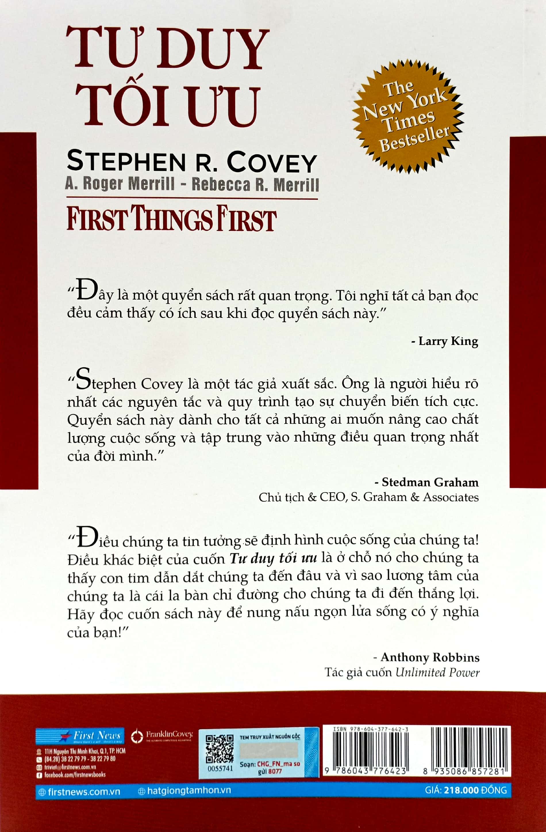 Tư Duy Tối Ưu - First Things First (Bìa Mềm) - FN218