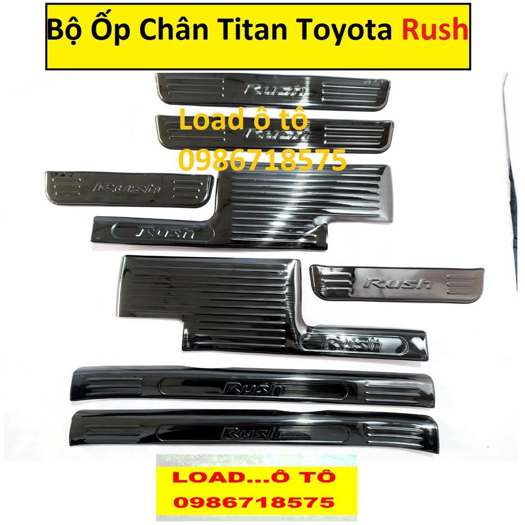 Ốp Bậc Cửa, Nẹp Bước Chân Trong, Ngoài Xe Toyota Rush 2023-2018 Vân titan Cao Cấp