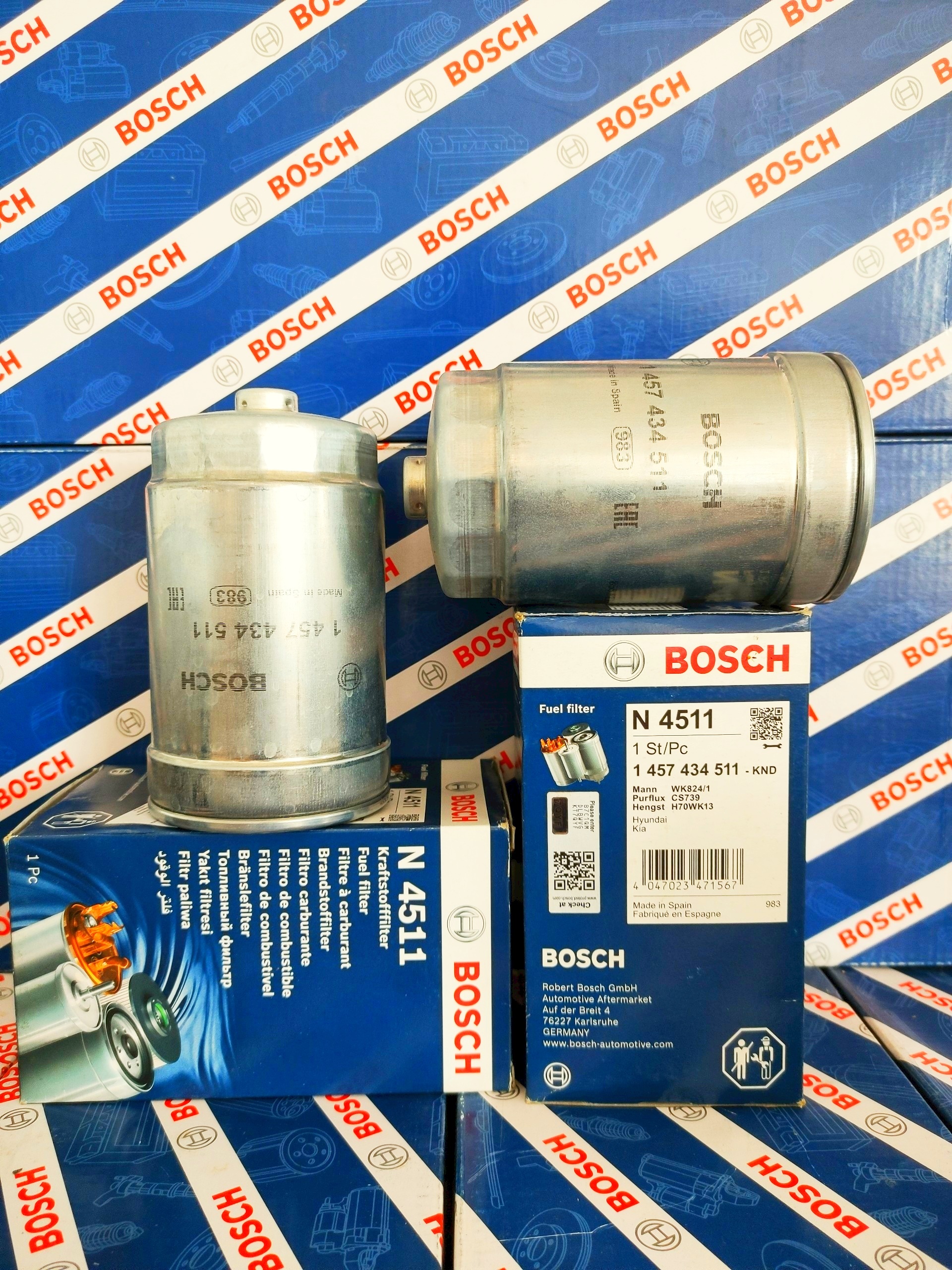 Lọc Nhiên Liệu Bosch Cho Kia Sportage 1.7/2.0 (2015-2022) Diesel/Máy dầu