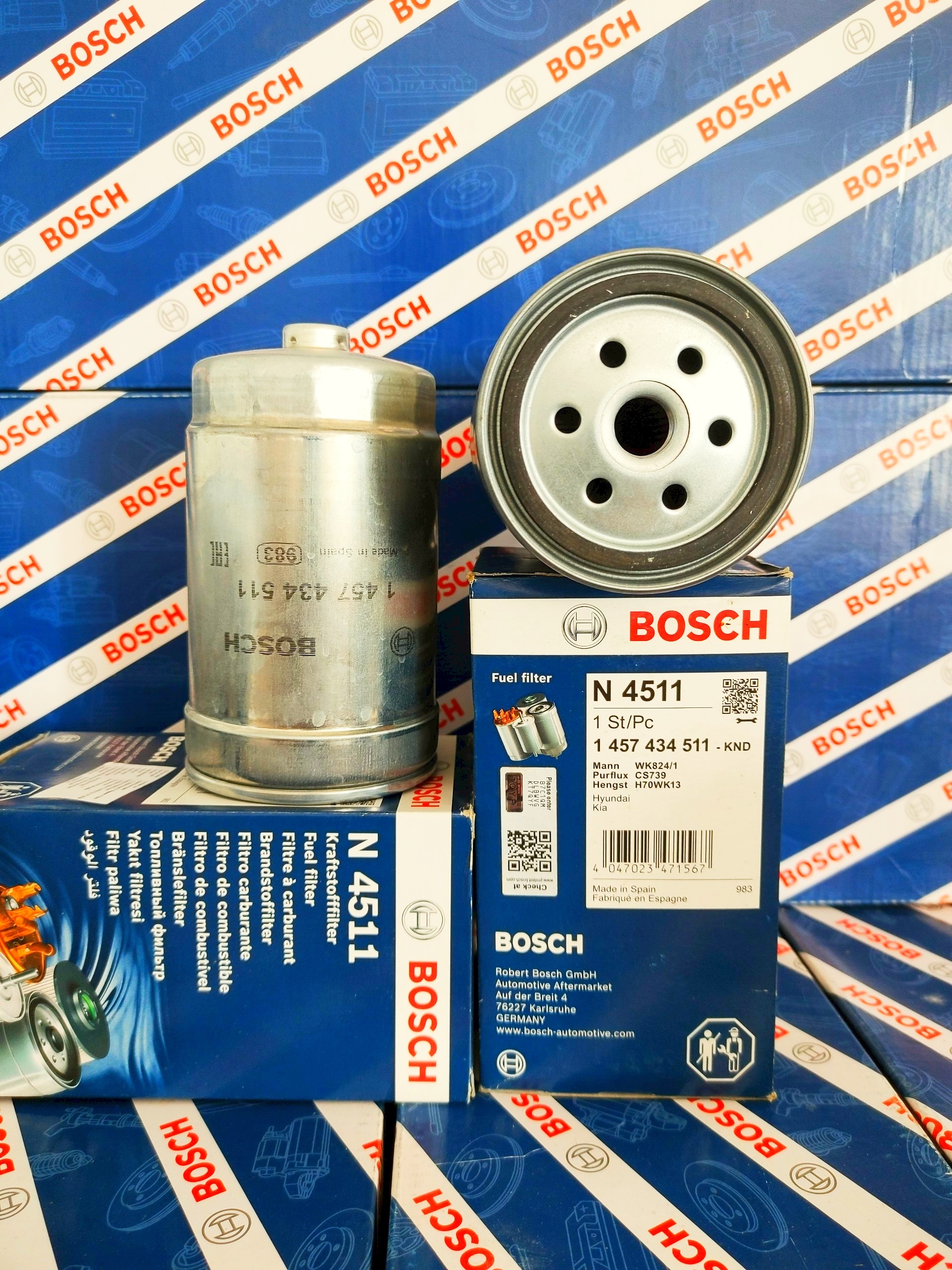 Lọc Nhiên Liệu Bosch Cho Kia Sportage 1.7/2.0 (2015-2022) Diesel/Máy dầu