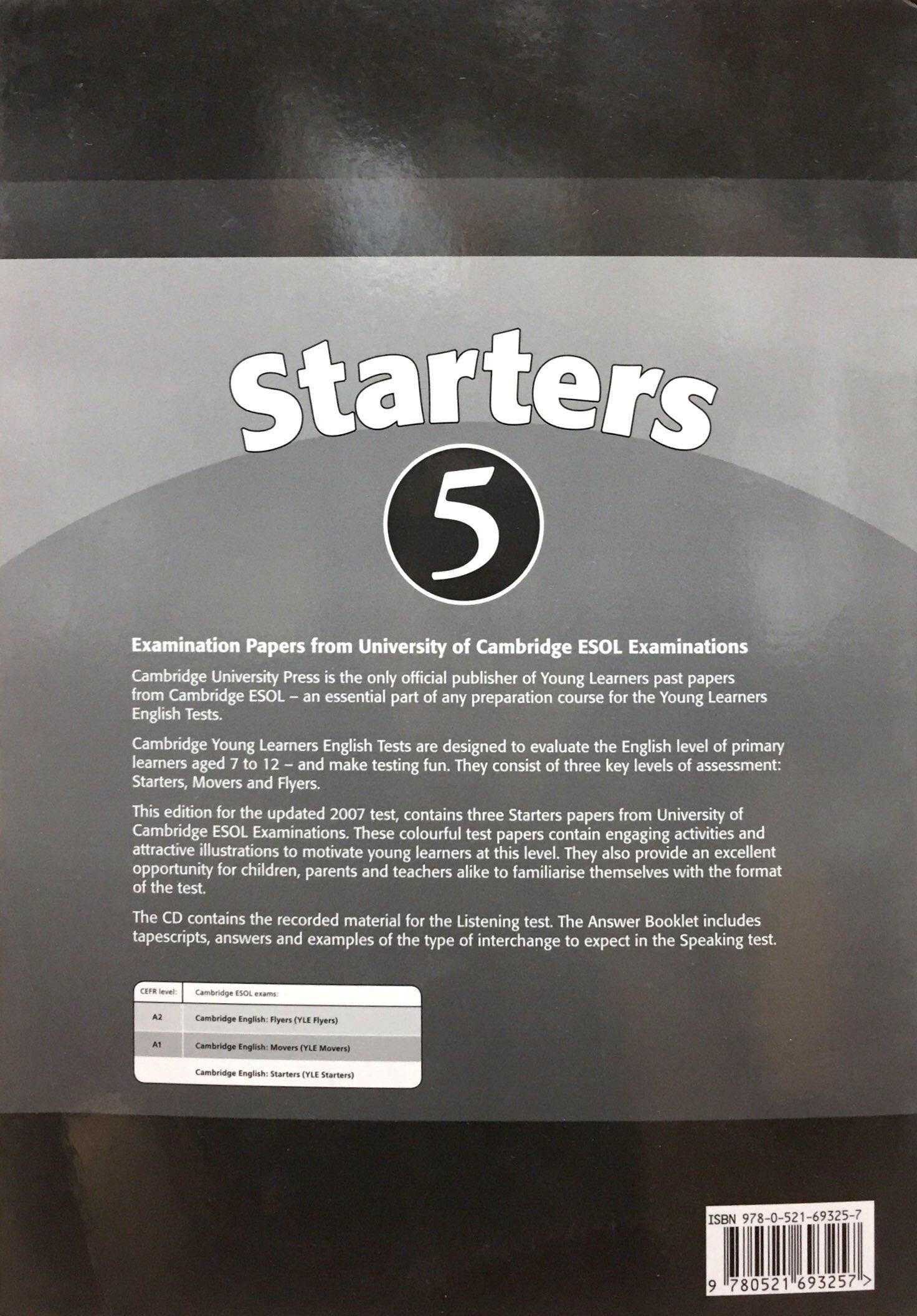 Cambridge Young Learners English Tests Starters 5 Answer Booklet