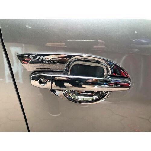 Bộ ốp tay nắm cửa, hõm xe Toyota Vios 2014-2017 mạ crom ( 8 chi tiết )