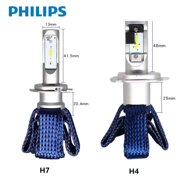 Bóng đèn pha ô tô, xe hơi nhãn hiệu Philips điện áp 12V, nhiệt độ màu 6000K công nghệ LED - Hàng nhập khẩu