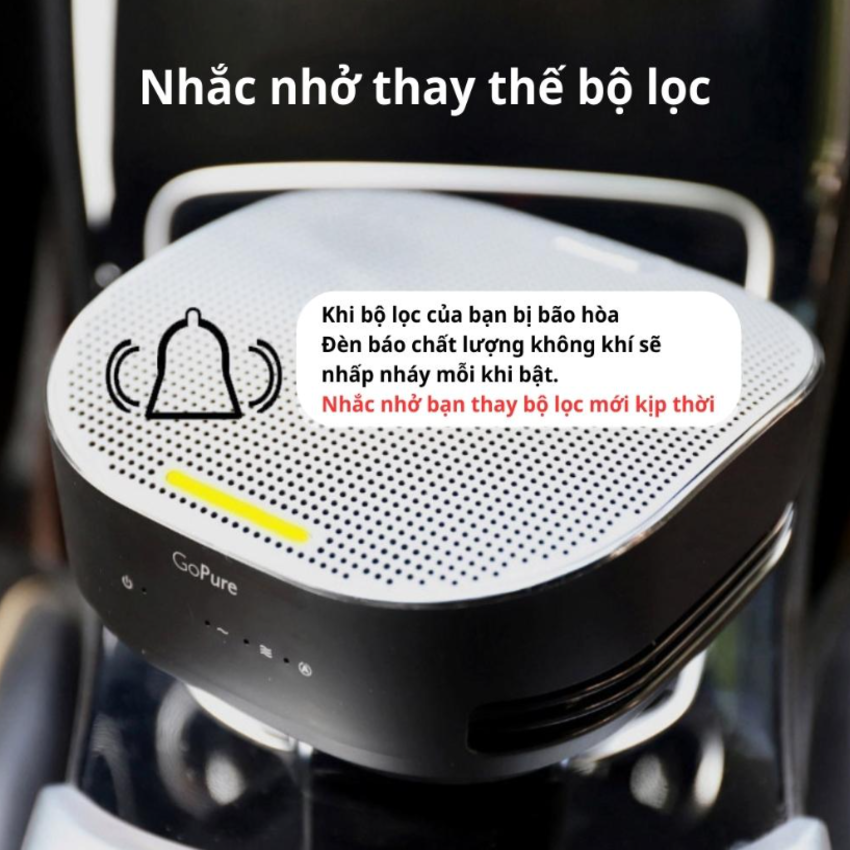 Máy khử mùi, lọc không khí trên xe ô tô Philips GP5301 - Cảm biến chất lượng không khí: 3 màu AQI - HÀNG NHẬP KHẨU
