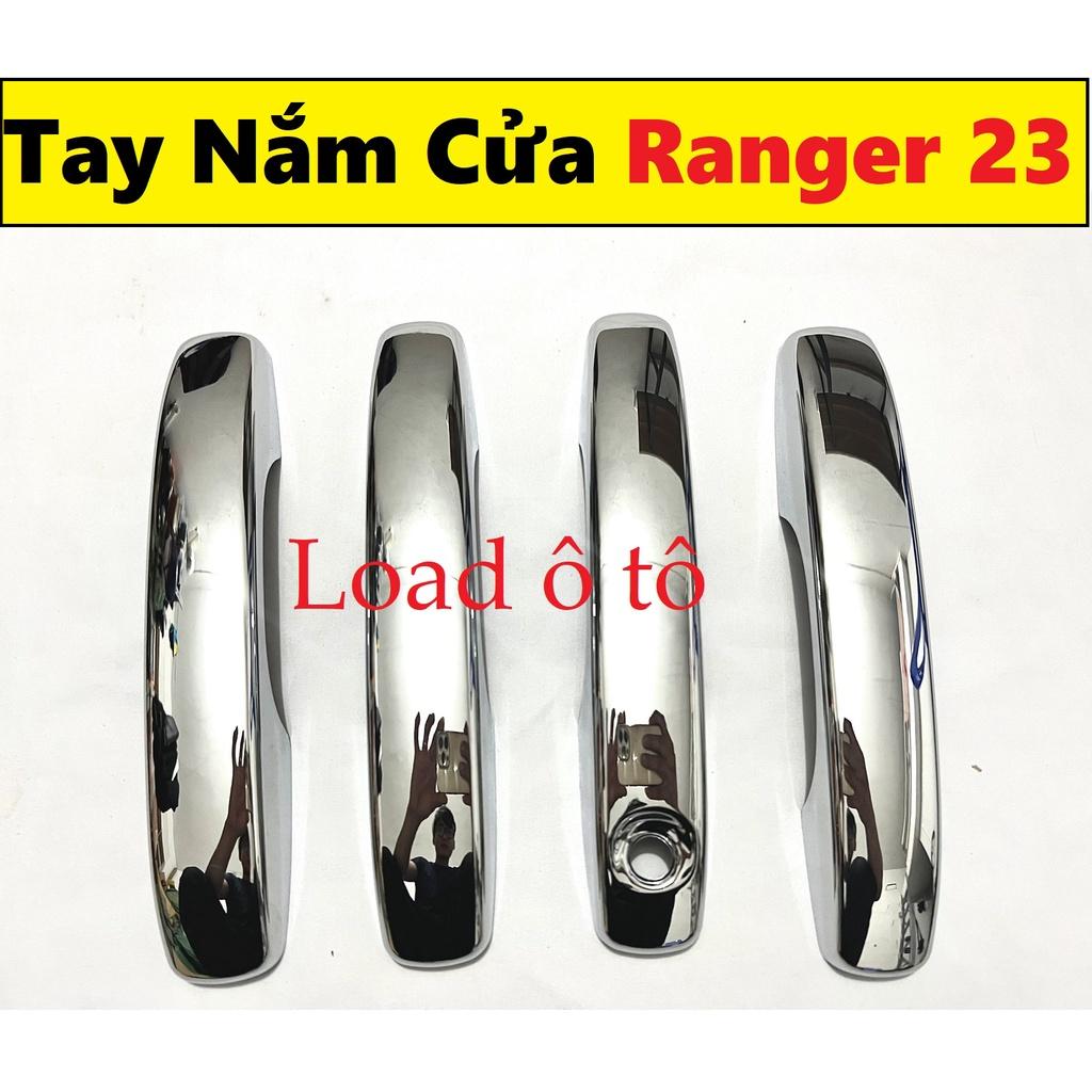Ốp Tay Nắm, Hõm Cửa Mạ Crom Xe Ford Ranger 2023-2022 Mẫu Mới Nhựa ABS Mạ Crom Sáng Bóng