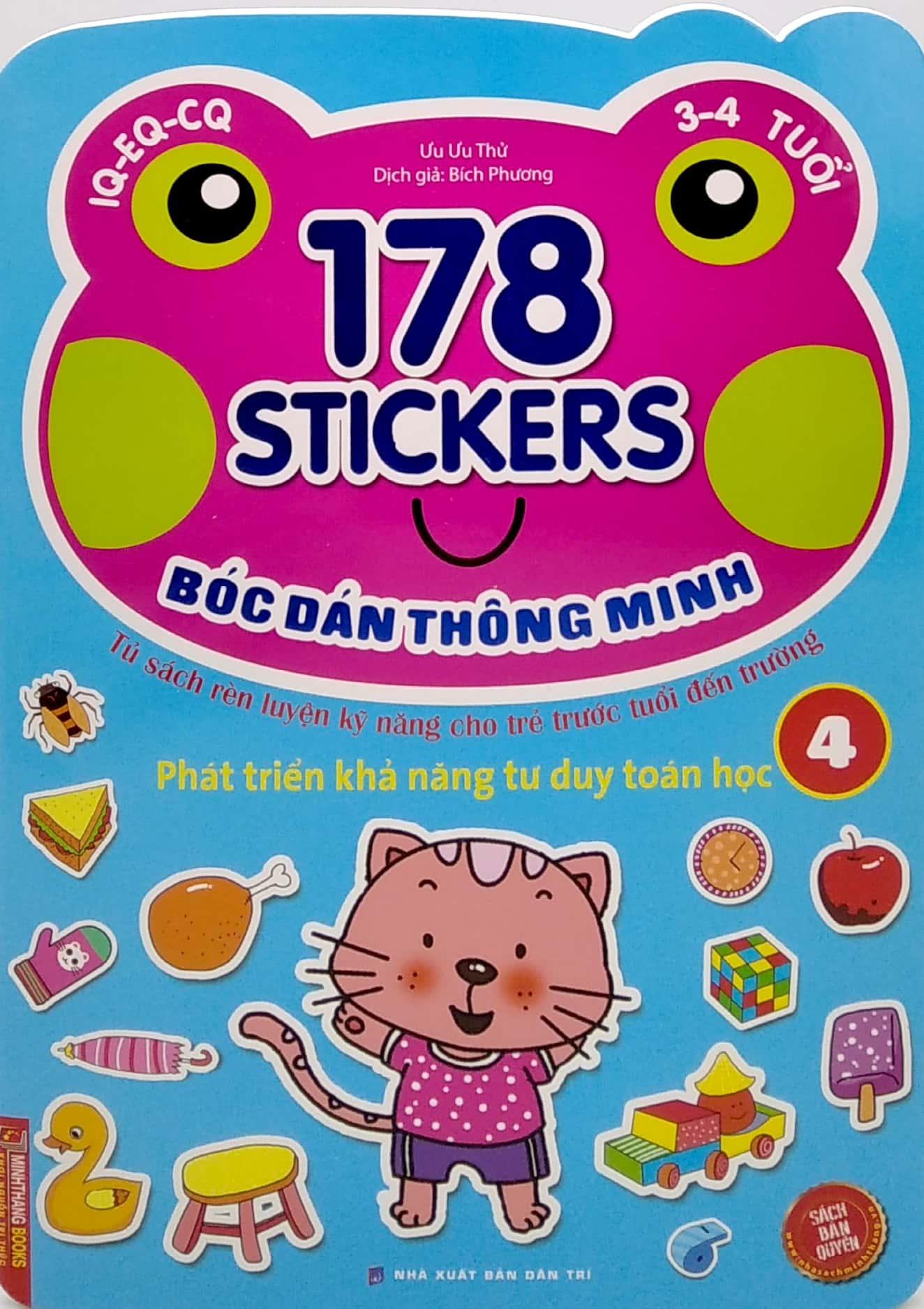 178 Stickers - Bóc Dán Thông Minh Phát Triển Khả Năng Tư Duy Toán Học (3 - 4 Tuổi) - Tập 4