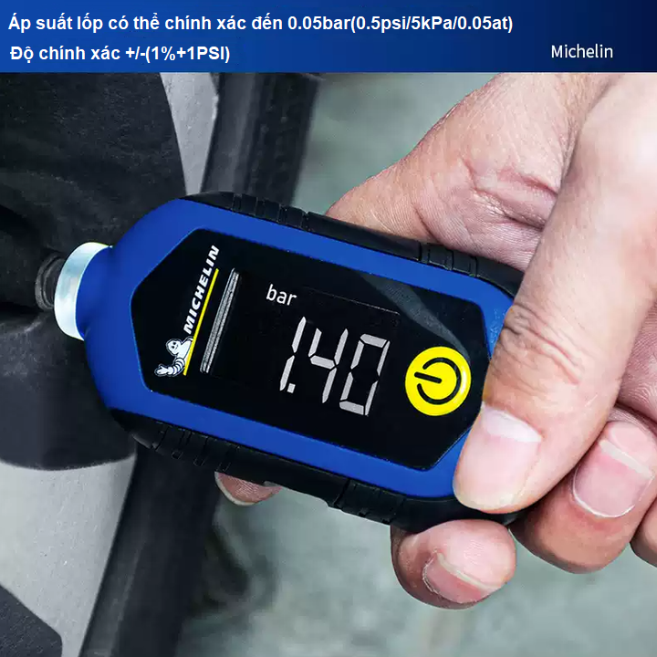 Đồng hồ đo áp suất lốp điện tử Michelin M2209, màn hình LCD 1 inch, đơn vị đo Psi, Kpa, Bar, At (Kg/cm2) - Hàng Chính Hãng