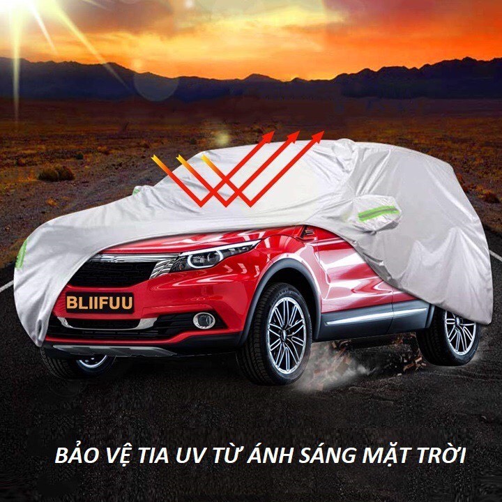 Bạt Trùm Xe Hơi, Bạt Phủ Ô Tô 7 Chỗ Xếp Gọn Tráng Nhôm Phản Quang Chống Nóng, Chống Mưa Cách Nhiệt