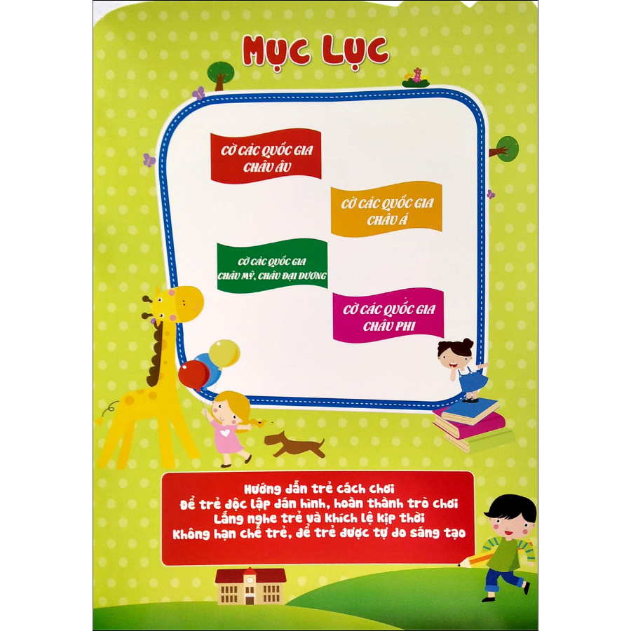 Tủ sách rèn luyện kỹ năng cho trẻ trước tuổi đến trường (2-6 tuổi) Bóc dán hình thông minh IQ-EQ-CQ 150 miếng dán hình thông minh - Cờ các quốc gia trên thế giới (tái bản)