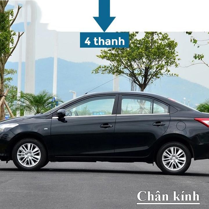 Bộ 4 nẹp chân kính xe Toyota Vios 2014-2018 ( mẫu Inox)