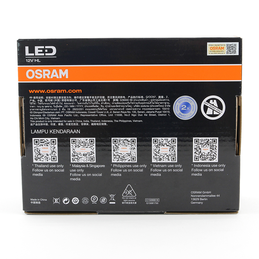 Combo 2 Bóng Đèn Led XLZ (New gen) OSRAM HB3 HB4 B90056CW 12V 20/20W