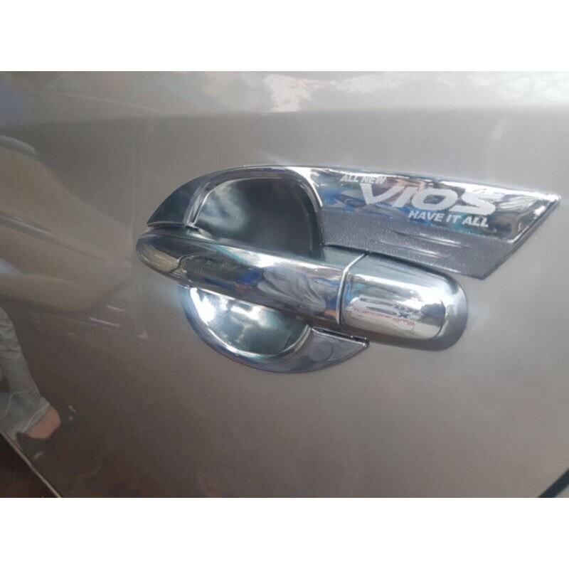 Bộ ốp tay nắm cửa, hõm xe Toyota Vios 2014-2017 mạ crom ( 8 chi tiết )