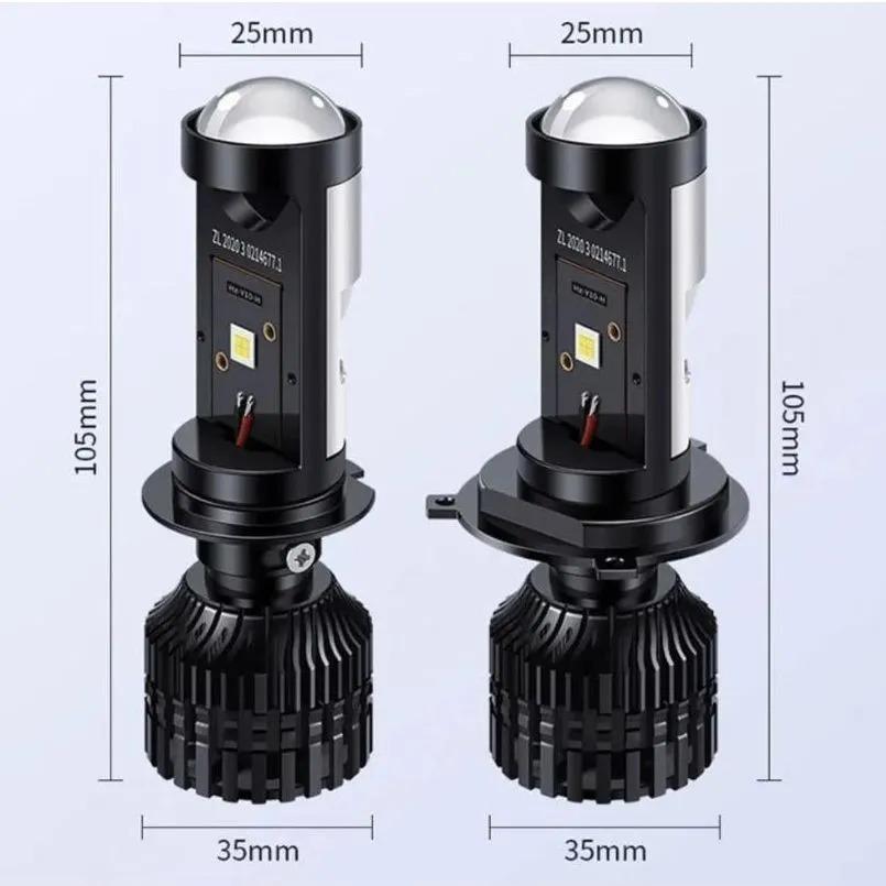 Bóng đèn led Bi cầu led Mini chân H4, H7, H11 Y10 Bản Nâng Cấp Hiệu Suất Cắt Sáng Chống Chói