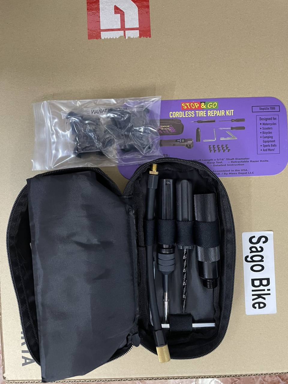 Bộ bơm vá xe Stop&Go 7000 (new) - Bộ bơm vá xe máy, ô tô, xe hơi Stop và go hàng chính hãng, nhập khẩu Mỹ