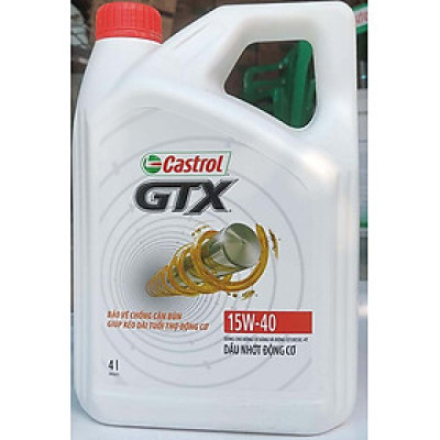 Dầu nhớt cho xe ô tô Castrol GTX 15W-40 (Can 4 Lit)