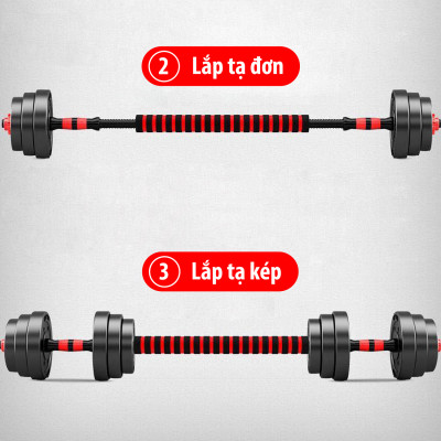 BG BỘ TẠ 30KG Tạ Tập Tay Đa Năng Điều Chỉnh 2 in 1 Kết Hợp Tạ Đẩy ( hàng nhập khẩu)