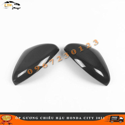 Bộ 2 Ốp Gương Chiếu Hậu cho  HONDA CITY 2021 Cacbon Và Mạ Crom Chuẩn Phom Xe