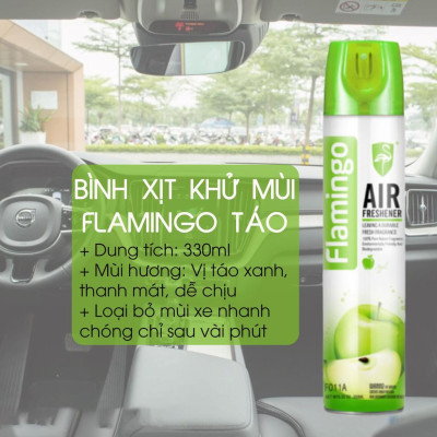 Nước Hoa Xịt Khử Mùi Hôi Ô Tô Flamingo F011 330ml khử mùi xe mới, mùi hôi nội thất mùi điều hoà