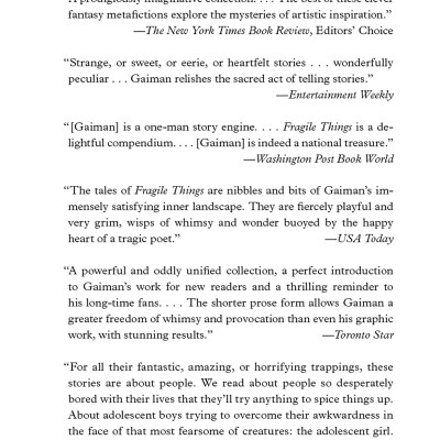 Fragile Things: Short Fictions And Wonders