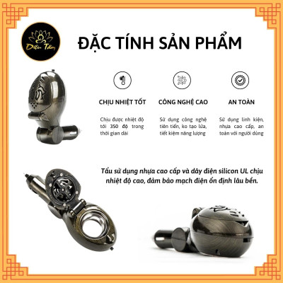 Tẩu xông trầm, lư điện, lò đốt trầm hương trên ô tô cắm trực tiếp trên xe