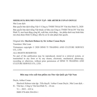 Sherlock Holmes Toàn Tập - Tập 1