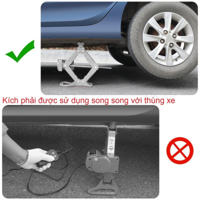 Bộ nâng kích gầm điện, kiêm máy bơm lốp và máy siết ốc ô tô đa năng 3 trong 1 ROGTZ TY-EJ06 Tải Trọng: 2000Kg (2 Tấn) - HÀNG NHẬP KHẨU