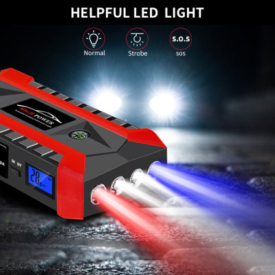 Bộ kích khẩn cấp cho xe hơi cao cấp - Dung lượng cao - Đa chức năng - Sạc dự phòng - Đèn LED khẩn cấp