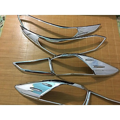Full bo ốp đèn hậu pha dành cho vios fom 2019-nay mới nhất mạ crom cao cấp