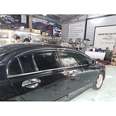 HONDA CIVIC 2008-2011: bộ 4 miếng nẹp chân kính inox cao cấp