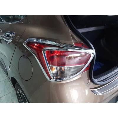 Ốp Viền Đèn Pha Hậu DÀNH CHO Xe Grand I10 hatback 2014 -2020 mạ Crom cao cấp