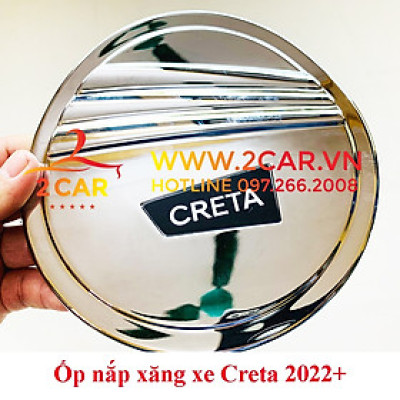 Ốp nắp bình xăng xe Hyundai Creta 2022 2023 Mạ crom cao cấp