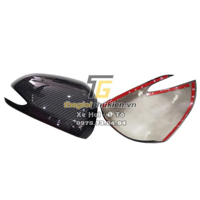 Bộ ốp gương chiếu hậu Hyundai Santafe 2019-2021 vân Carbon cao cấp