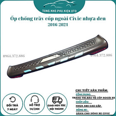 Ốp Chống Trầy Cốp Ngoài Xe Honda Civic 2016-2021, nhựa 3D cao cấp