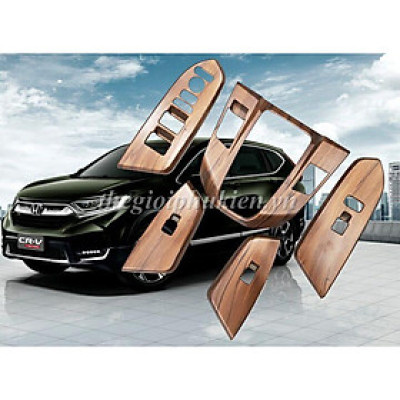 Ốp nội thất vân Gỗ cho Honda CR-V, CRV 2018-2019 Cao cấp