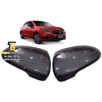 Bộ ốp gương chiếu hậu Honda City 2021 vân Carbon cap cấp