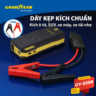 Bộ Kích Bình Cho Xe Hơi 670A GOODYEAR GY-5358 Đa Chức Năng Sạc Dự Phòng 12000mAh Siêu Mạnh Siêu Nhanh - Nhập Khẩu Chính Hãng